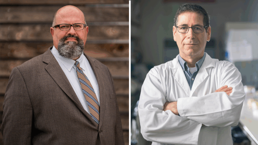 Headshots of Roel Lopez and Phillip Kaufman