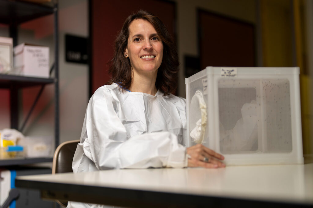 Tereza Magalhaes, Ph.D., in her lab.
